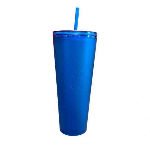 Blue Starbucks Tumbler with Straw - 24oz - Picture 2 of 3